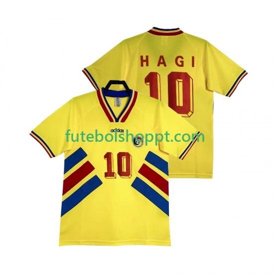 Camisola Homem Roménia Hagi 10 Retro Principais Equipamento 1994 Manga Curta