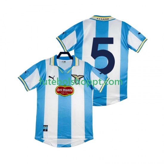 Camisola Homem SS Lazio 5 2000 Retro Principais Equipamento 1999 Manga Curta