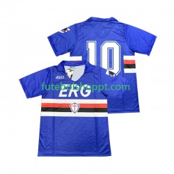 Camisola Homem Sampdoria 10 1991 Retro Principais Equipamento 1990 Manga Curta