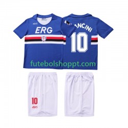 Camisola Júnior Sampdoria MANCINI 10 1991 Retro Principais Equipamento 1990 Manga Curta