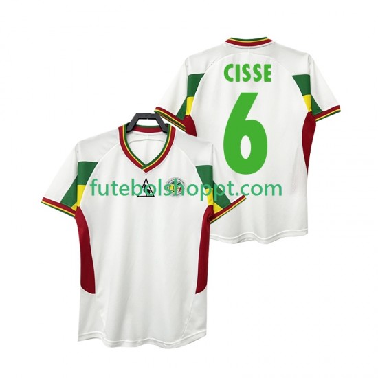 Camisola Homem Senegal CISSE 6 Retro Principais Equipamento 2002 Manga Curta