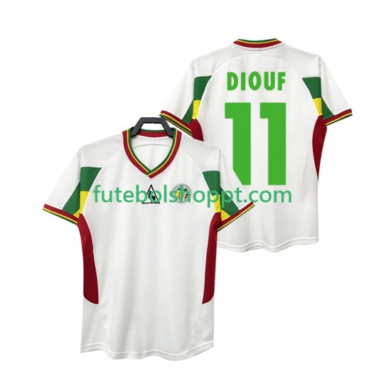 Camisola Homem Senegal DIOUF 11 Retro Principais Equipamento 2002 Manga Curta