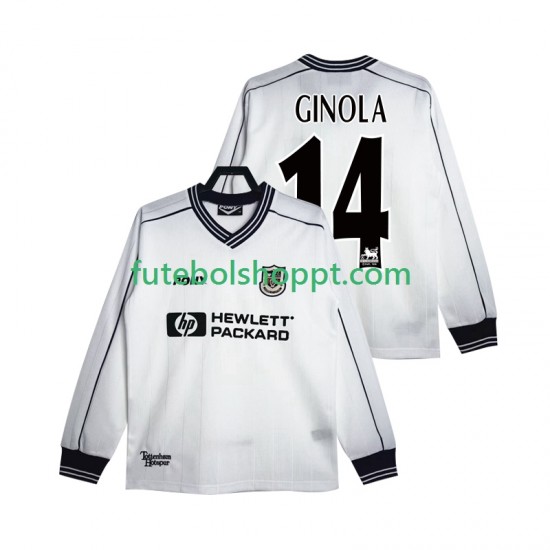 Camisola Homem Tottenham Hotspur GINOLA 14 1997 Retro Principais Equipamento 1999 Manga Comprida