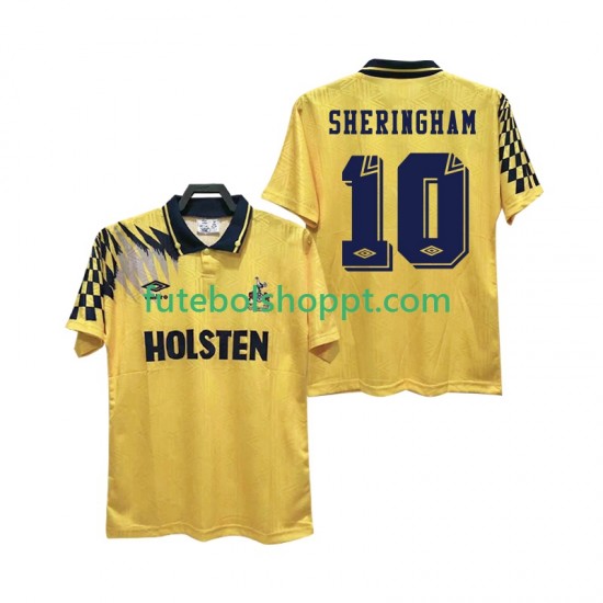 Camisola Homem Tottenham Hotspur SHERINGHAM 10 1992 Retro Alternativa Equipamento 1994 Manga Curta