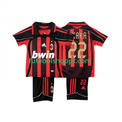 Camisola Júnior AC Milan KAKA 22 -2007 Retro Principais Equipamento 2006 Manga Curta