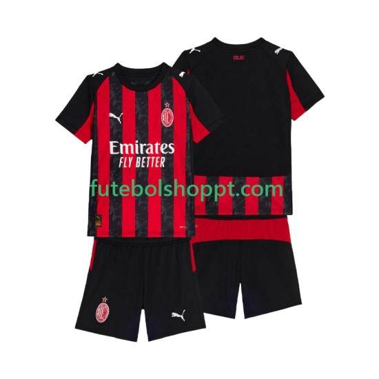 Camisola Júnior AC Milan Principais Equipamento 2025-2026 Manga Curta