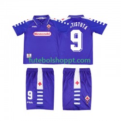 Camisola Júnior ACF Fiorentina BATISTUTA 9 Retro Principais Equipamento 1998 1999 Manga Curta
