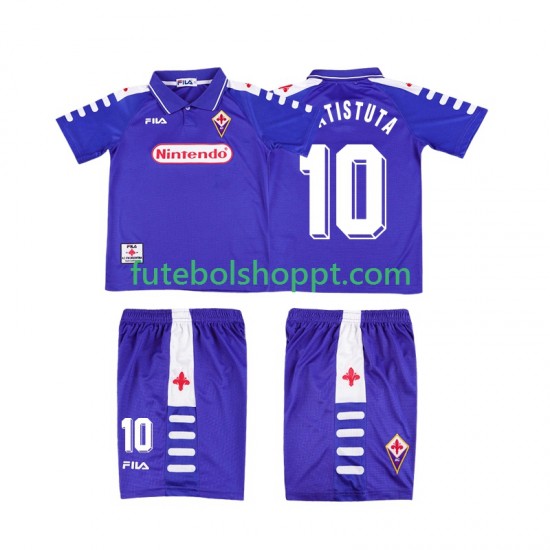 Camisola Júnior ACF Fiorentina RUICOSTA 10 Retro Principais Equipamento 1998 1999 Manga Curta