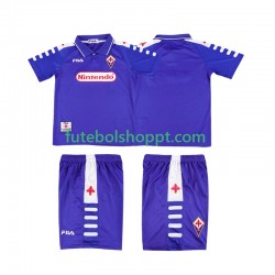 Camisola Júnior ACF Fiorentina Retro Principais Equipamento 1998 1999 Manga Curta