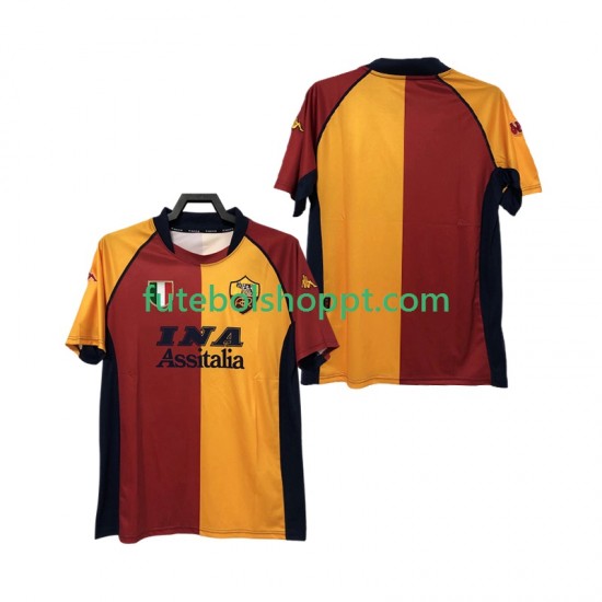 Camisola Homem AS Roma 2000-2001 Retro Principais Equipamento Manga Curta