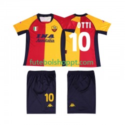 Camisola Júnior AS Roma TOTTI 10 2001 Retro Principais Equipamento Manga Curta
