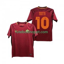 Camisola Homem AS Roma Totti 10 2017-2018 Retro Principais Equipamento Manga Curta