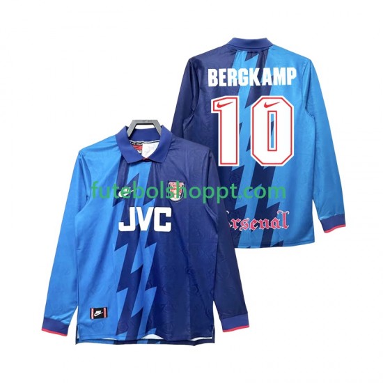 Camisola Homem Arsenal Bergkamp 10 1995 1996 Retro Alternativa Equipamento Manga Comprida