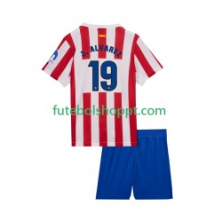 Camisola Júnior Atlético Madrid Julian Alvarez 19 Principais Equipamento 2025-2026 Manga Curta