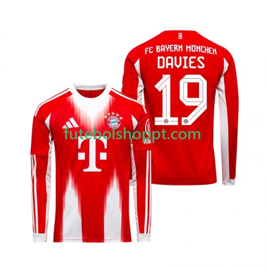 Camisola Homem Bayern de Munique Alphonso Davies 19 Principais Equipamento 2025-2026 Manga Comprida