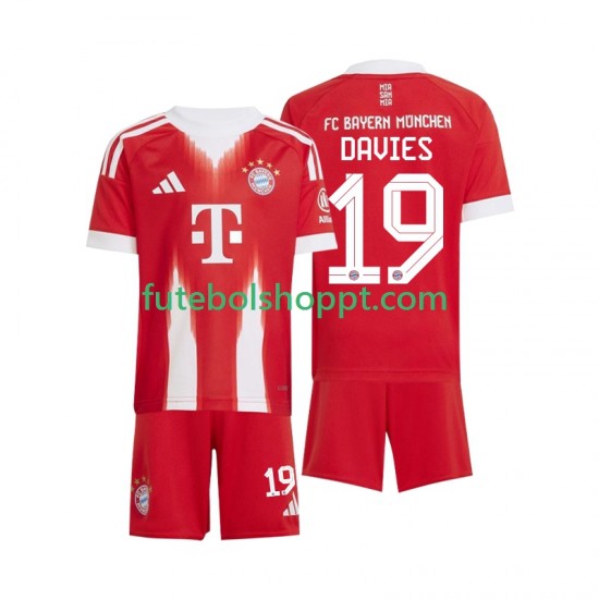 Camisola Júnior Bayern de Munique Alphonso Davies 19 Principais Equipamento 2025-2026 Manga Curta