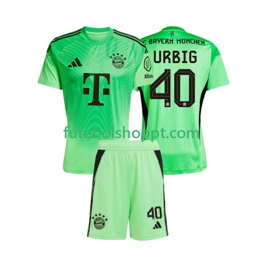 Camisola Júnior Bayern de Munique Jonas Urbig 40 Guarda-redes Principais Equipamento 2025-2026 Manga Curta
