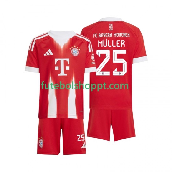 Camisola Júnior Bayern de Munique Thomas Muller 25 Principais Equipamento 2025-2026 Manga Curta