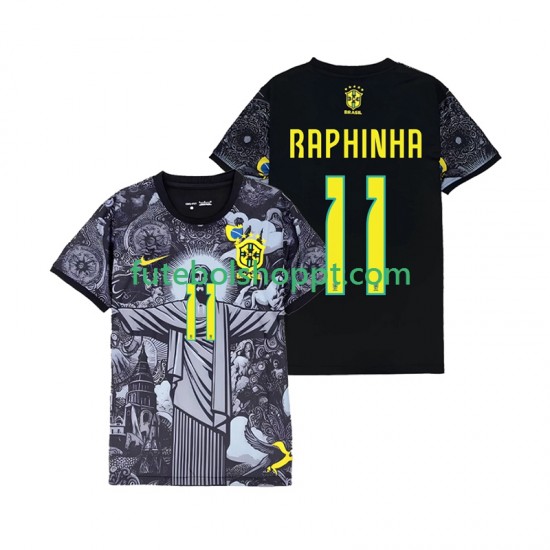 Camisola Homem Brasil RAPHINHA 11 Cheist the Redeemer Principais Equipamento 2024 Manga Curta