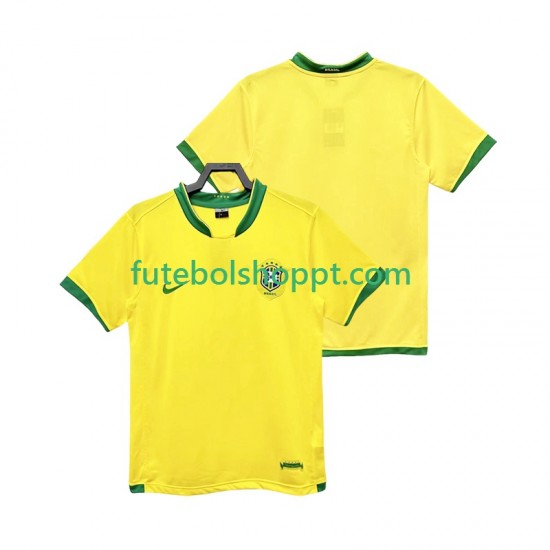 Camisola Homem Brasil Retro Principais Equipamento 2006 Manga Curta