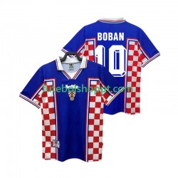 Camisola Homem Croácia BOBAN 10 Retro Alternativa Equipamento 1998 Manga Curta