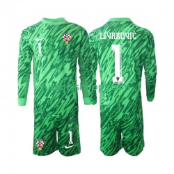 Camisola Júnior Croácia DOMINIK LIVAKOVIC 1 Guarda-redes Alternativa Equipamento 2024 Manga Comprida