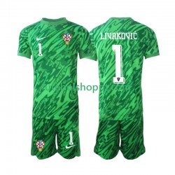 Camisola Júnior Croácia DOMINIK LIVAKOVIC 1 Guarda-redes Alternativa Equipamento 2024 Manga Curta