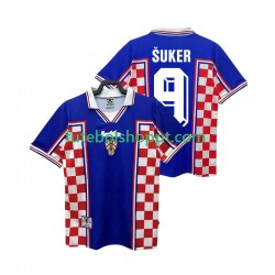 Camisola Homem Croácia SUKER 9 Retro Alternativa Equipamento 1998 Manga Curta