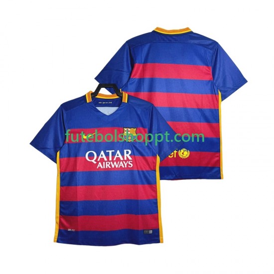 Camisola Homem FC Barcelona 2015-2016 Retro Principais Equipamento Manga Curta