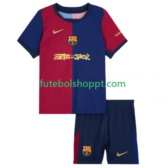 Camisola Júnior FC Barcelona TRAVIS SCOTT Principais Equipamento 2024-2025 Manga Curta