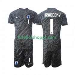 Camisola Júnior Finlândia HRADECKY 1 Guarda-redes Principais Equipamento 2024 Manga Curta
