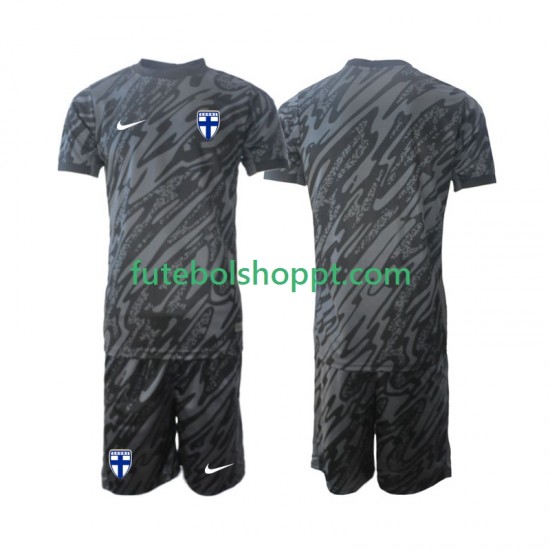 Camisola Júnior Finlândia Guarda-redes Principais Equipamento 2024 Manga Curta