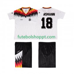 Camisola Júnior Alemanha KLINSMANN 18 Retro Principais Equipamento 1994 Manga Curta