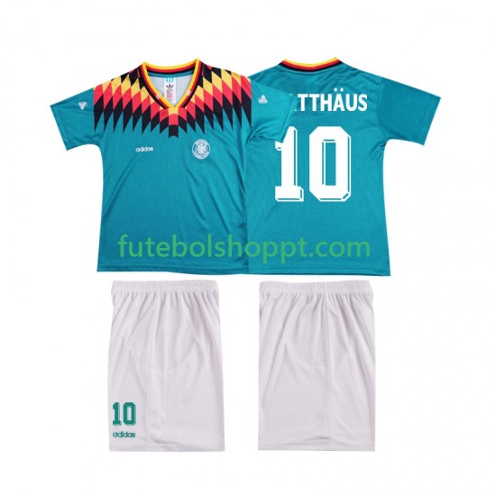 Camisola Júnior Alemanha MATTHAUS 10 Retro Alternativa Equipamento 1994 Manga Curta