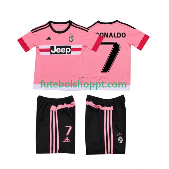 Camisola Júnior Juventus Cristiano RONALDO 7 2015 2016 Retro Alternativa Equipamento Manga Curta