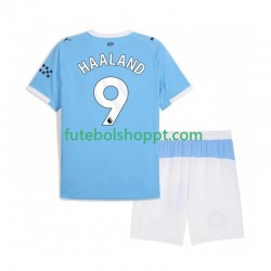 Camisola Júnior Manchester City Erling Haaland 9 Principais Equipamento 2025-2026 Manga Curta