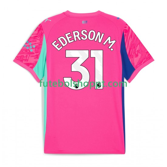 Camisola Homem Manchester City Ederson Moraes 31 Guarda-redes Alternativa Equipamento 2025-2026 Manga Curta