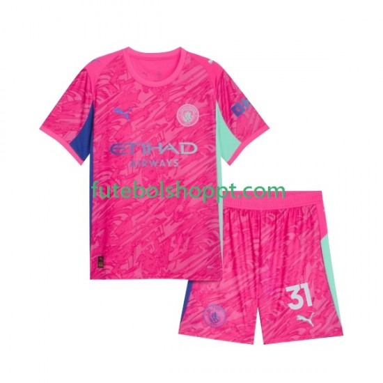 Camisola Júnior Manchester City Ederson Moraes 31 Guarda-redes Alternativa Equipamento 2025-2026 Manga Curta