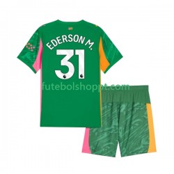 Camisola Júnior Manchester City Ederson Moraes 31 Guarda-redes Principais Equipamento 2025-2026 Manga Curta