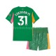 Camisola Júnior Manchester City Ederson Moraes 31 Guarda-redes Principais Equipamento 2025-2026 Manga Curta