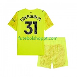 Camisola Júnior Manchester City Ederson Moraes 31 Guarda-redes Terceiro Equipamento 2025-2026 Manga Curta