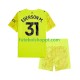 Camisola Júnior Manchester City Ederson Moraes 31 Guarda-redes Terceiro Equipamento 2025-2026 Manga Curta