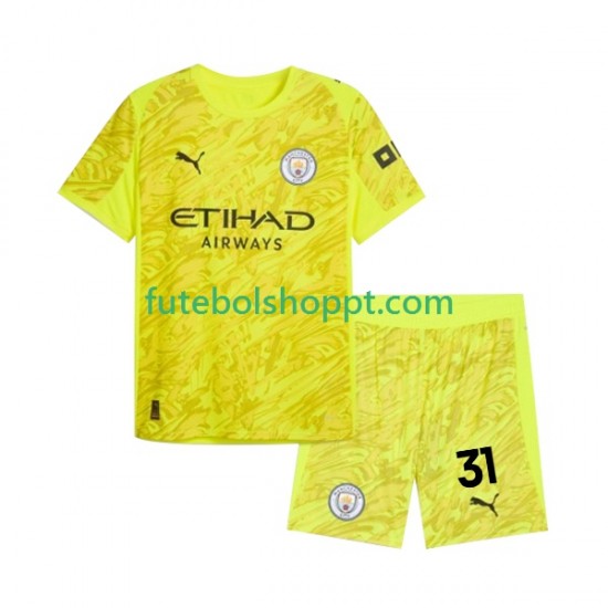 Camisola Júnior Manchester City Ederson Moraes 31 Guarda-redes Terceiro Equipamento 2025-2026 Manga Curta
