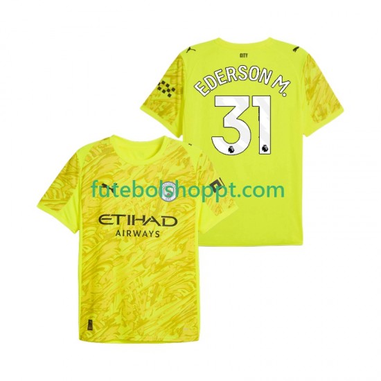 Camisola Homem Manchester City Ederson Moraes 31 Guarda-redes Terceiro Equipamento 2025-2026 Manga Curta