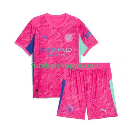 Camisola Júnior Manchester City Guarda-redes Alternativa Equipamento 2025-2026 Manga Curta