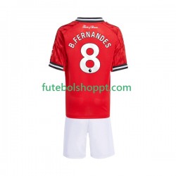 Camisola Júnior Manchester United Bruno Fernandes 8 Principais Equipamento 2025-2026 Manga Curta
