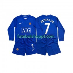 Camisola Júnior Manchester United Cristiano Ronaldo 7 Retro Alternativa Equipamento 2008 Manga Comprida