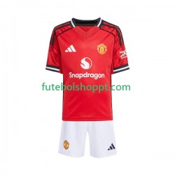 Camisola Júnior Manchester United Principais Equipamento 2025-2026 Manga Curta