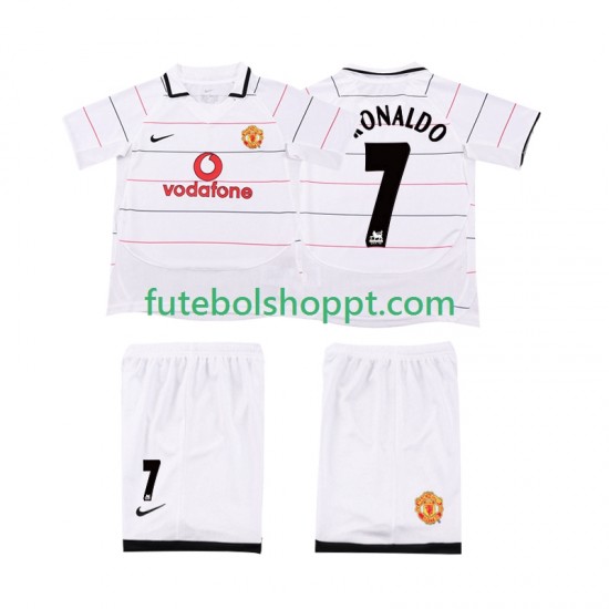 Camisola Júnior Manchester United Cristiano Ronaldo 7 2003 2005 Retro Principais Equipamento Manga Curta