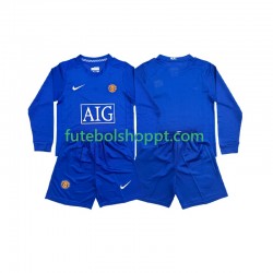Camisola Júnior Manchester United Retro Alternativa Equipamento 2008 Manga Comprida